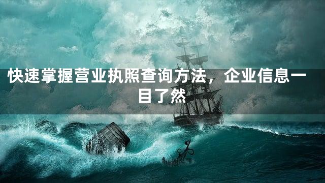 快速掌握营业执照查询方法，企业信息一目了然