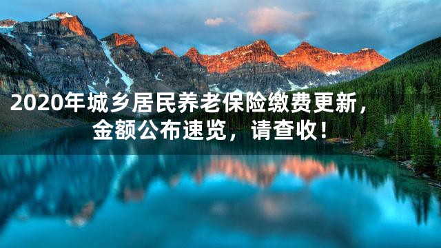 2020年城乡居民养老保险缴费更新，金额公布速览，请查收！