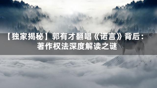 【独家揭秘】郭有才翻唱《诺言》背后：著作权法深度解读之谜
