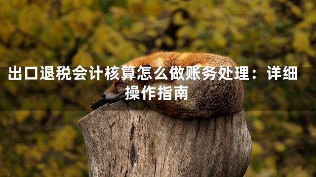 出口退税会计核算怎么做账务处理：详细操作指南
