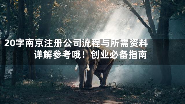 20字

南京注册公司流程与所需资料详解参考哦！创业必备指南