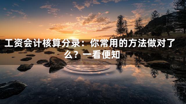 工资会计核算分录：你常用的方法做对了么？一看便知
