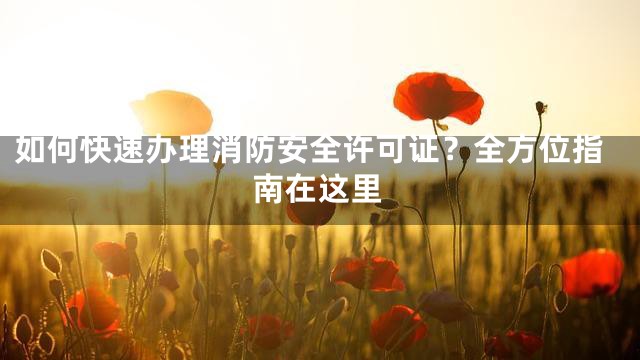 如何快速办理消防安全许可证？全方位指南在这里