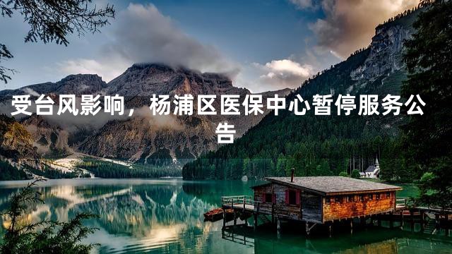 受台风影响，杨浦区医保中心暂停服务公告