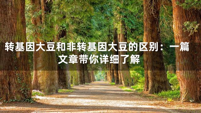 转基因大豆和非转基因大豆的区别：一篇文章带你详细了解