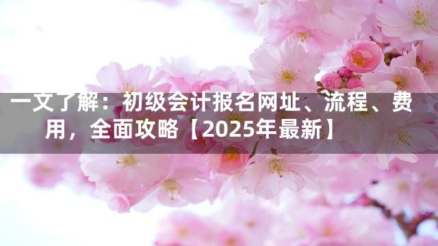 一文了解：初级会计报名网址、流程、费用，全面攻略【2025年最新】