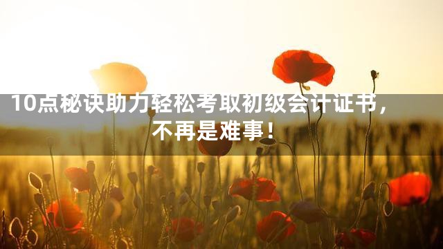 10点秘诀助力轻松考取初级会计证书，不再是难事！