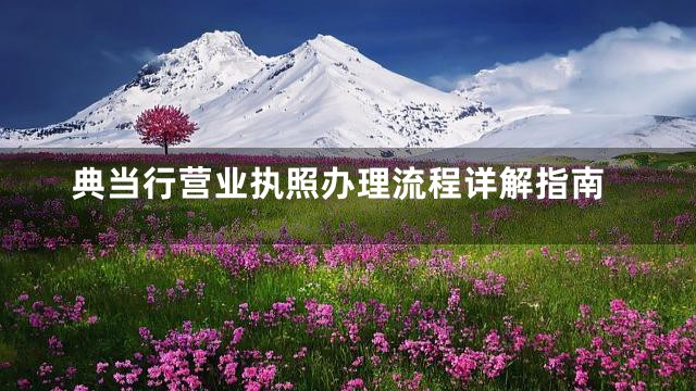 典当行营业执照办理流程详解指南