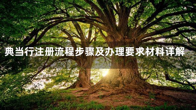 典当行注册流程步骤及办理要求材料详解