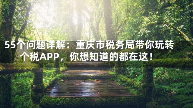 55个问题详解：重庆市税务局带你玩转个税APP，你想知道的都在这！