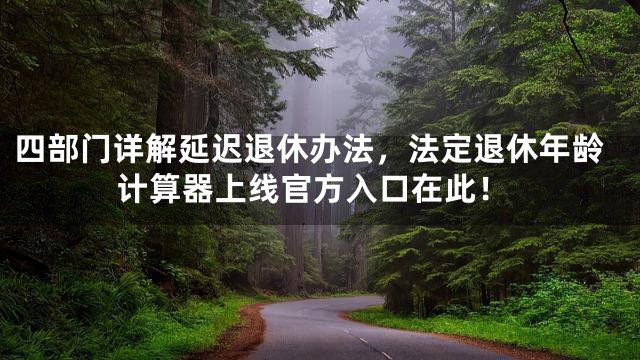 四部门详解延迟退休办法，法定退休年龄计算器上线官方入口在此！