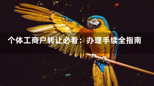 个体工商户转让必看：办理手续全指南