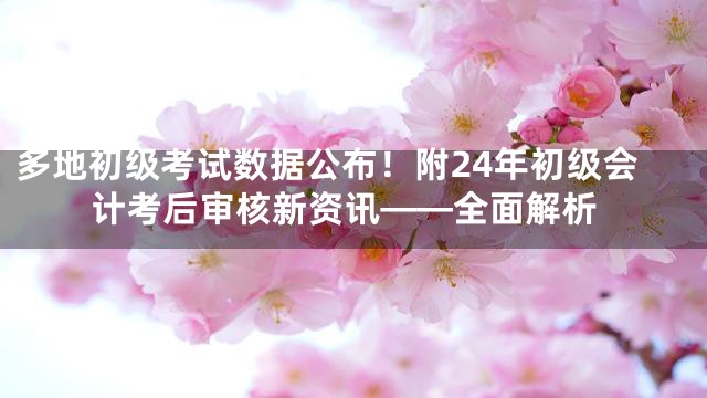 多地初级考试数据公布！附24年初级会计考后审核新资讯——全面解析