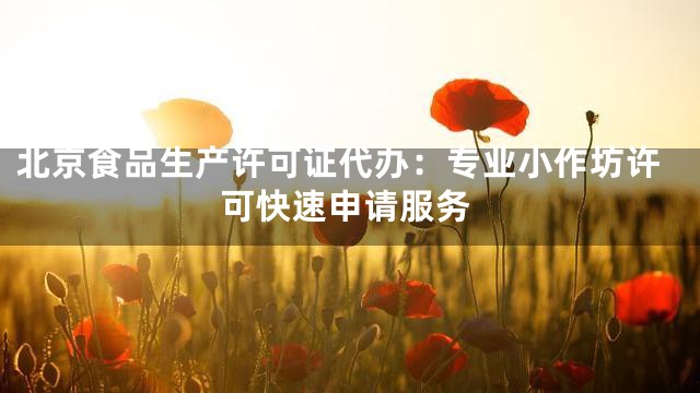 北京食品生产许可证代办：专业小作坊许可快速申请服务
