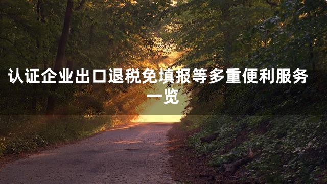 认证企业出口退税免填报等多重便利服务一览