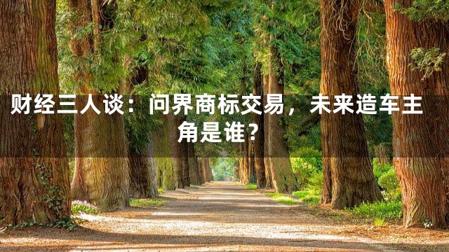 财经三人谈：问界商标交易，未来造车主角是谁？