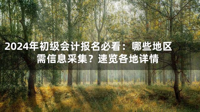 2024年初级会计报名必看：哪些地区需信息采集？速览各地详情
