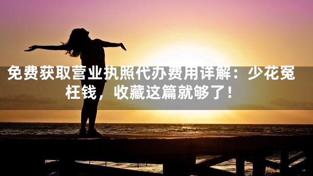 免费获取营业执照代办费用详解：少花冤枉钱，收藏这篇就够了！