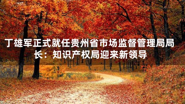 丁雄军正式就任贵州省市场监督管理局局长：知识产权局迎来新领导