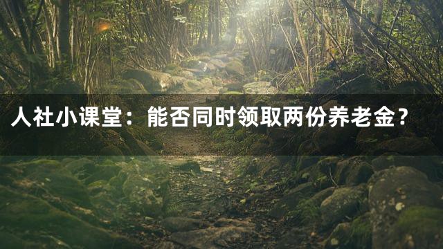 人社小课堂：能否同时领取两份养老金？