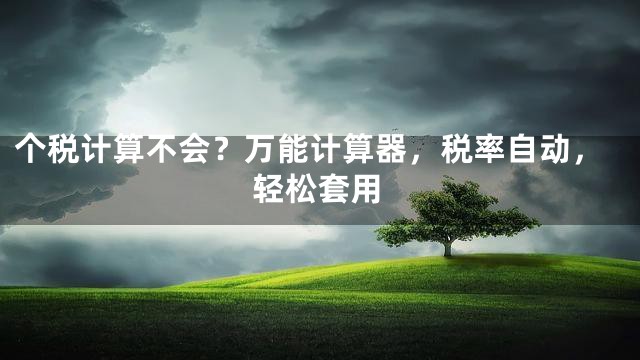 个税计算不会？万能计算器，税率自动，轻松套用