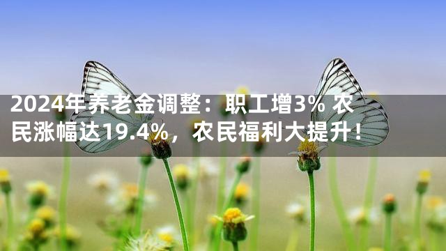 2024年养老金调整：职工增3% 农民涨幅达19.4%，农民福利大提升！
