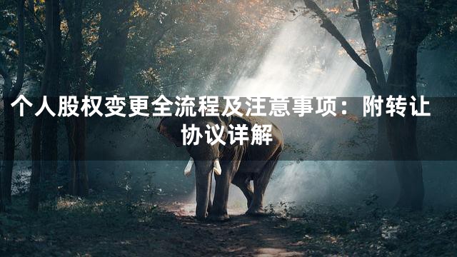 个人股权变更全流程及注意事项：附转让协议详解