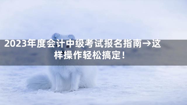 2023年度会计中级考试报名指南→这样操作轻松搞定！