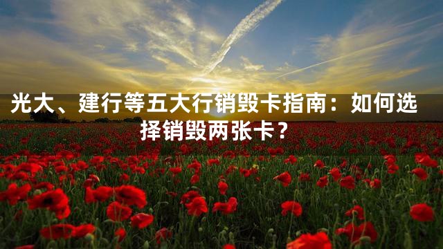 光大、建行等五大行销毁卡指南：如何选择销毁两张卡？