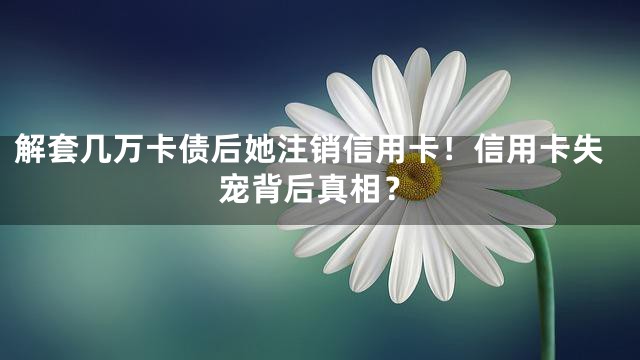 解套几万卡债后她注销信用卡！信用卡失宠背后真相？