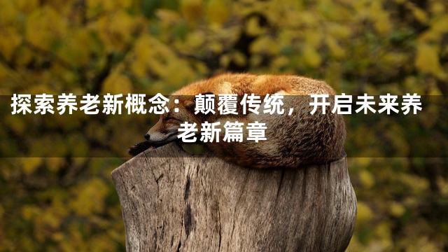 探索养老新概念：颠覆传统，开启未来养老新篇章