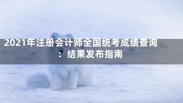 2021年注册会计师全国统考成绩查询：结果发布指南
