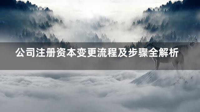 公司注册资本变更流程及步骤全解析