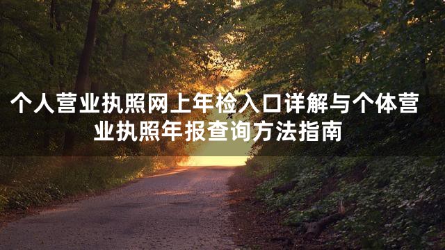 个人营业执照网上年检入口详解与个体营业执照年报查询方法指南
