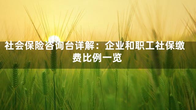 社会保险咨询台详解：企业和职工社保缴费比例一览