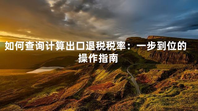 如何查询计算出口退税税率：一步到位的操作指南