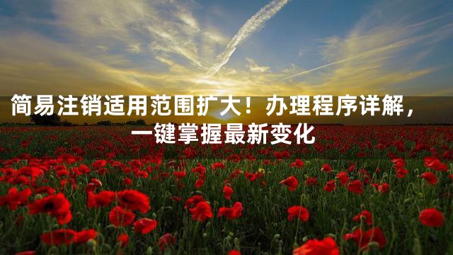 简易注销适用范围扩大！办理程序详解，一键掌握最新变化