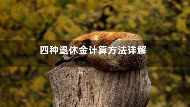 四种退休金计算方法详解