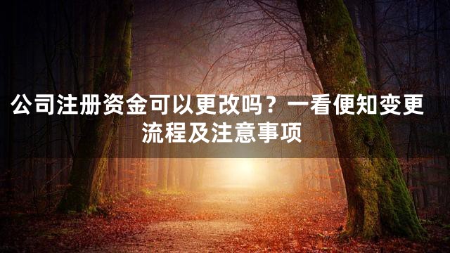 公司注册资金可以更改吗？一看便知变更流程及注意事项