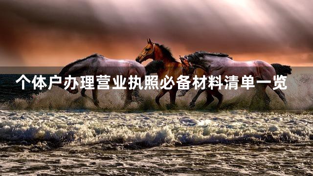 个体户办理营业执照必备材料清单一览