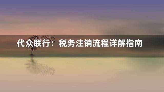 代众联行：税务注销流程详解指南
