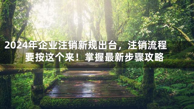 2024年企业注销新规出台，注销流程要按这个来！掌握最新步骤攻略