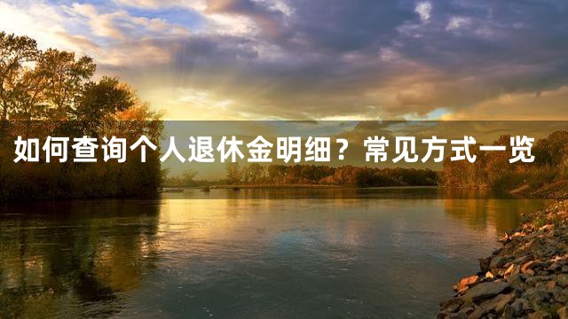 如何查询个人退休金明细？常见方式一览