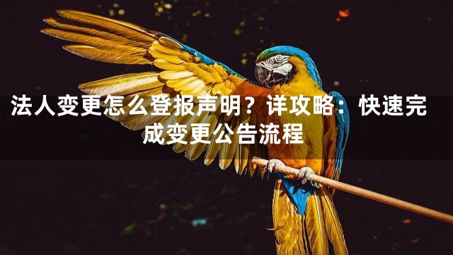 法人变更怎么登报声明？详攻略：快速完成变更公告流程