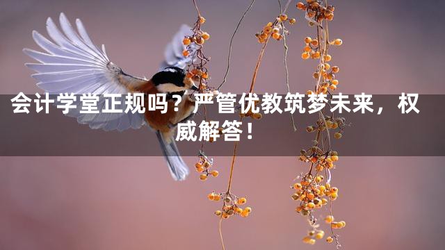 会计学堂正规吗？严管优教筑梦未来，权威解答！