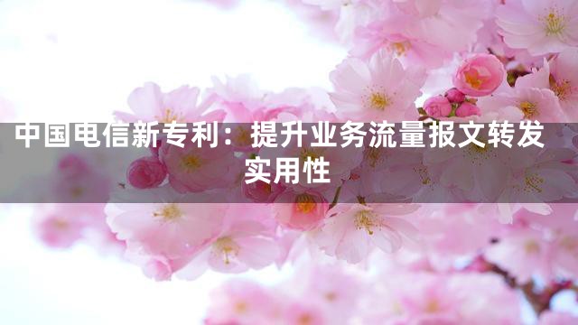 中国电信新专利：提升业务流量报文转发实用性