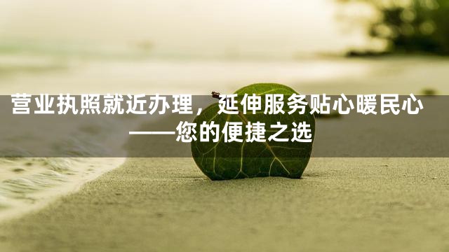 营业执照就近办理，延伸服务贴心暖民心——您的便捷之选