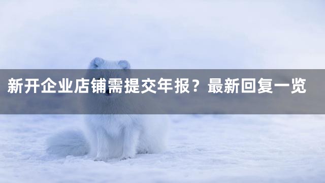 新开企业店铺需提交年报？最新回复一览