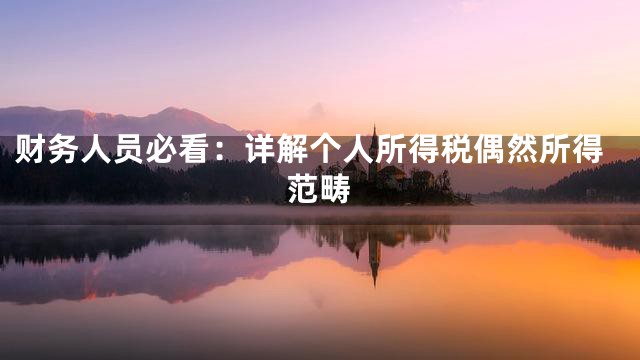 财务人员必看：详解个人所得税偶然所得范畴