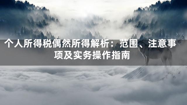 个人所得税偶然所得解析：范围、注意事项及实务操作指南